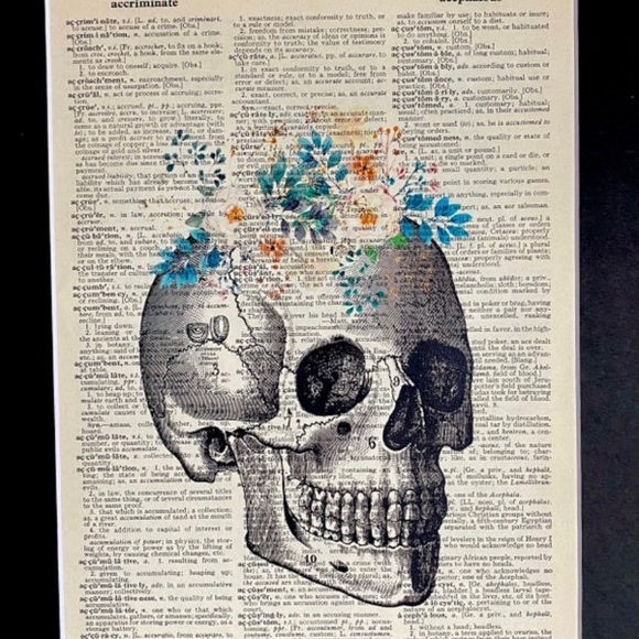 Anatomy with Flowers Dictionary Art Print Set of two - Picture 2 of 2